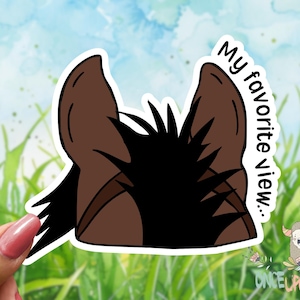 My Favorite View Waterproof Sticker, Equestrian, Decal, Car Decal, Gift For Horse Lover, Trail Rider, Trail Riding, Horseback Riding, Ears