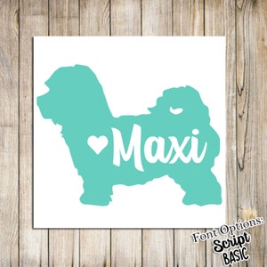 Custom Maltese Dog Name Decal | Maltipoo Dog Decal | Car Decal | Maltese Sticker Decal | Dog Name Decal | Dog Sticker | Dog Gift