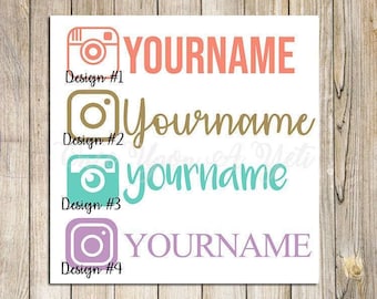 Custom Instagram Handle Decal: Waterproof Vinyl Sticker