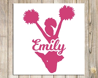 Cheerleader Name Decal, Personalized Cheer Vinyl Decal, Cheer Decal Cheer Gift, Name Decal, Cheer Yeti Decal, Team Gift, Cheer Mom Decal