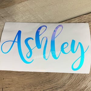 Holographic Name Decal, Personalized Vinyl Sticker