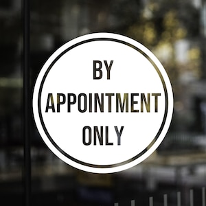 By Appointment Only Decal | Salon Decal Decal | Store Decal | Store Sticker | Business Decal | Salon Window Decal | Walk Ins Welcome Sticker