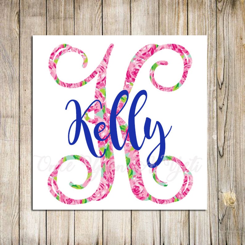 Lilly Initial Decal Lilly Name Decal Name Decal Custom Name Etsy