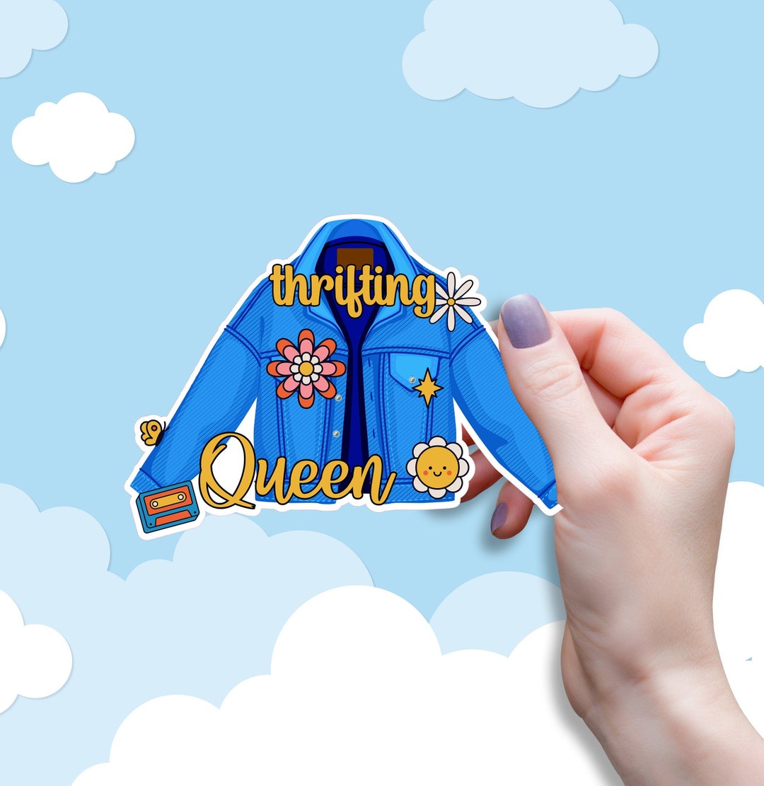 Thrifting Queen Sticker, Retro Decal for Laptop, Thrift Store, Junking