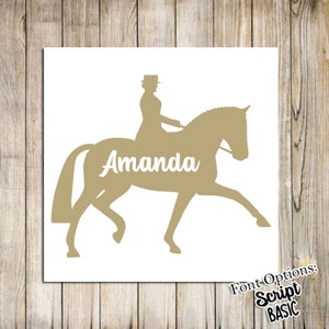 Dressage Horse And Rider Decal, Horse Car Decal, Gift For Horse Lover, Warmblood, Dressage, Decal, Sticker, Vinyl Decal, Custom Horse Decal