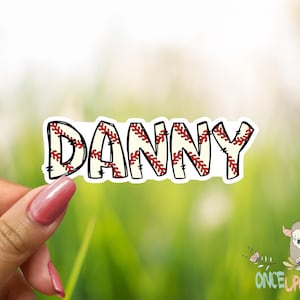 Personalized Baseball Name Sticker - Waterproof Vinyl Decal