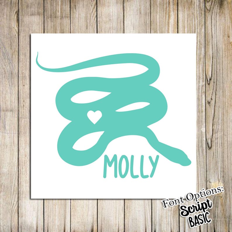 Boa Lettering Name Personalized Boa Snake Name Decal: Waterproof Vinyl Sticker, Car ...