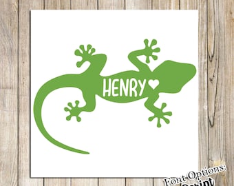 Custom Gecko Decal: Personalized Pet Name Sticker