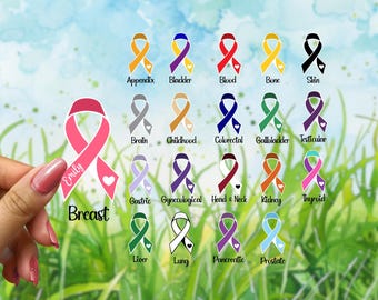 Personalized Cancer Awareness Ribbon Decal: Waterproof Vinyl Name Sticker