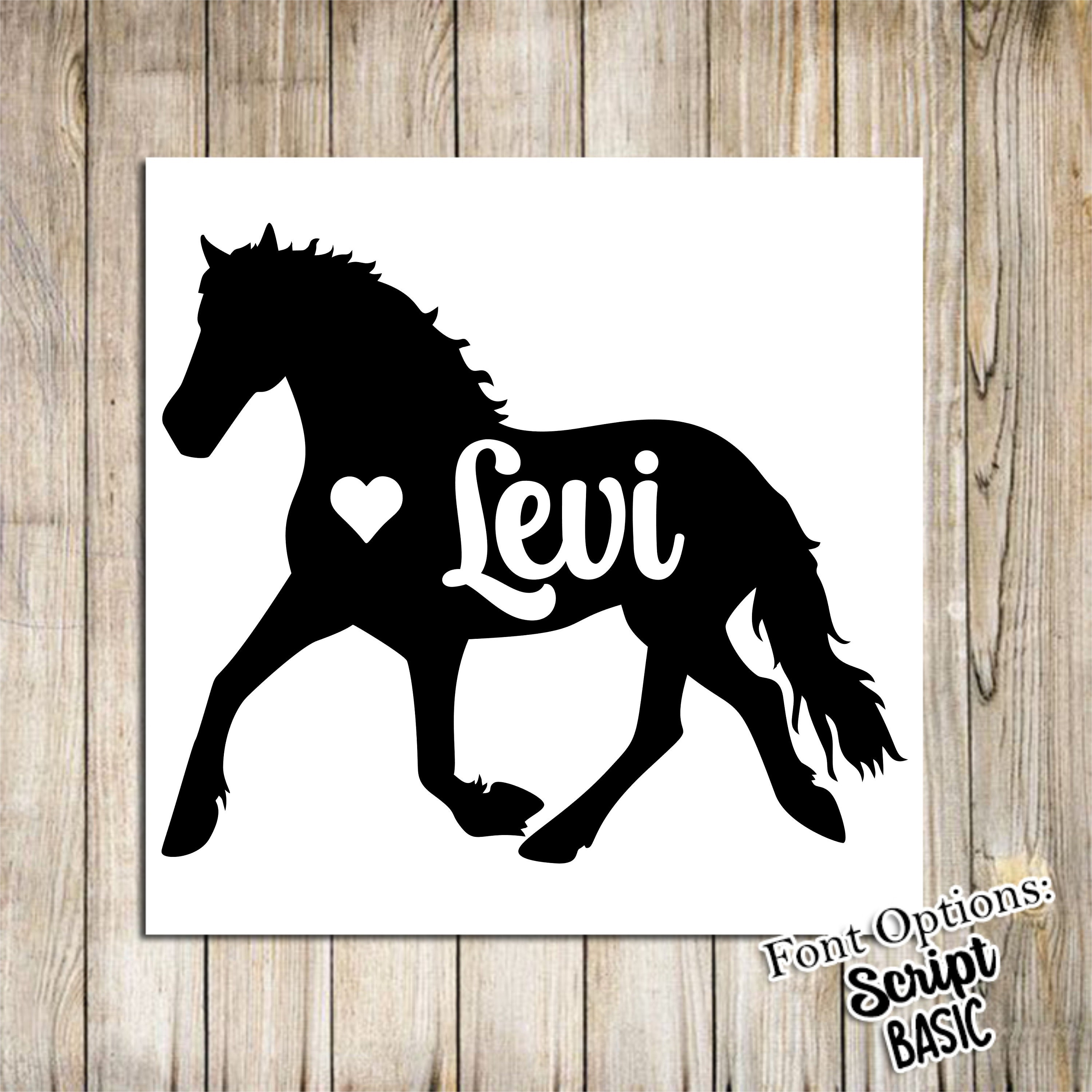 Friesian Horse Decal Running Horse Name Decal Horse Car - Etsy