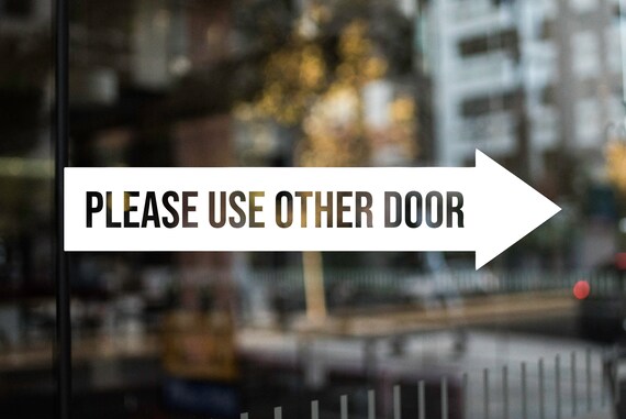 Please Use Other Door Right Or Left Decal Use Other Door Etsy