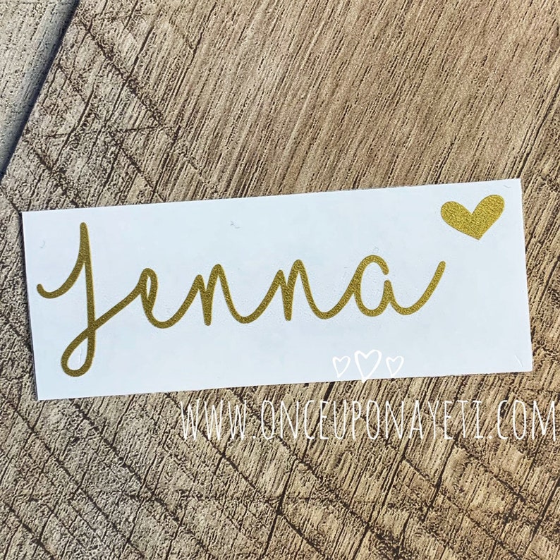 Custom Name With Heart Decal Monogram Sticker Yeti Decal Etsy