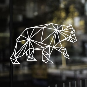 Geometric Bear Decal, Bear Decal, Bear Laptop Decal, Nature Decal, Nature eco Car/Laptop/MacBook Geometric Decal Sticker