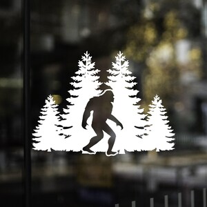 Sasquatch Trees Decal, Sasquatch, Bigfoot decal, yeti decal, phone decal, laptop decal, cup decal, vinyl decal, bumper sticker, Big Foot