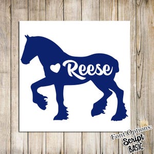 Draft Horse Personalized Name Decal