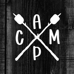 Camp Life Vinyl Decal, Car Window Decal Laptop Decal, Water Bottle Decal, Car Decal, Camping Decal, Smores Decal, Smores Sticker, RV, Camper