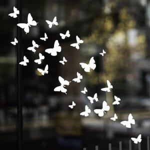 Butterflies Decal, Butterfly, Decal, Vinyl Decal, Sticker, Waterproof, Car, Laptop, Window, Weather Proof, Silhouette, Color Options