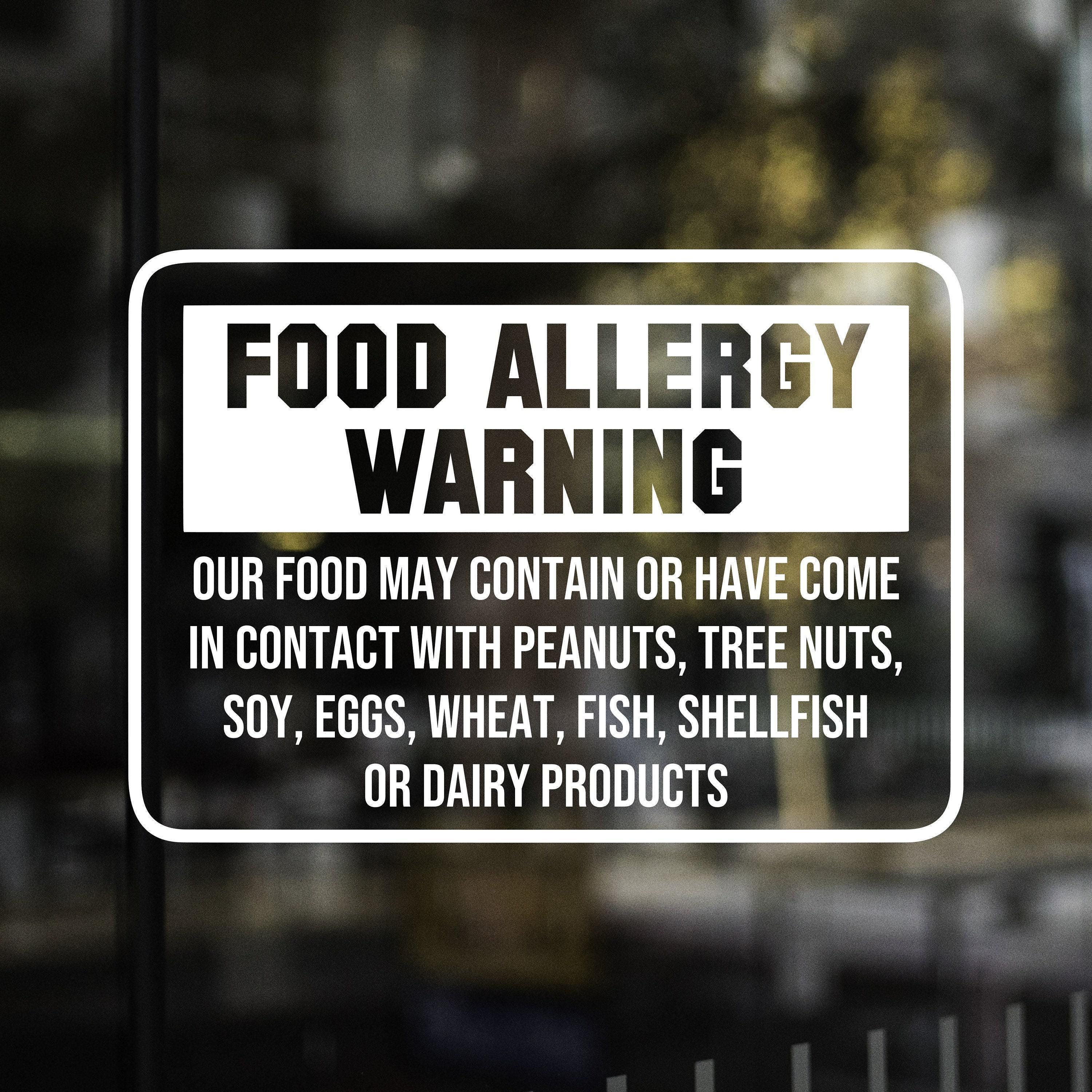 Ingested Poster Food Allergy Warning Decal: Restaurant Business Sticker - Etsy