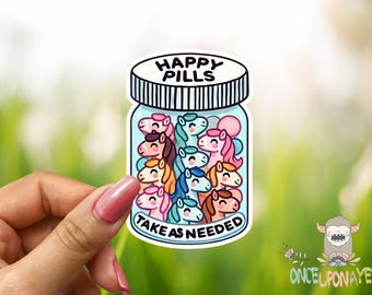 Horse Happy Pills - Waterproof Vinyl Sticker