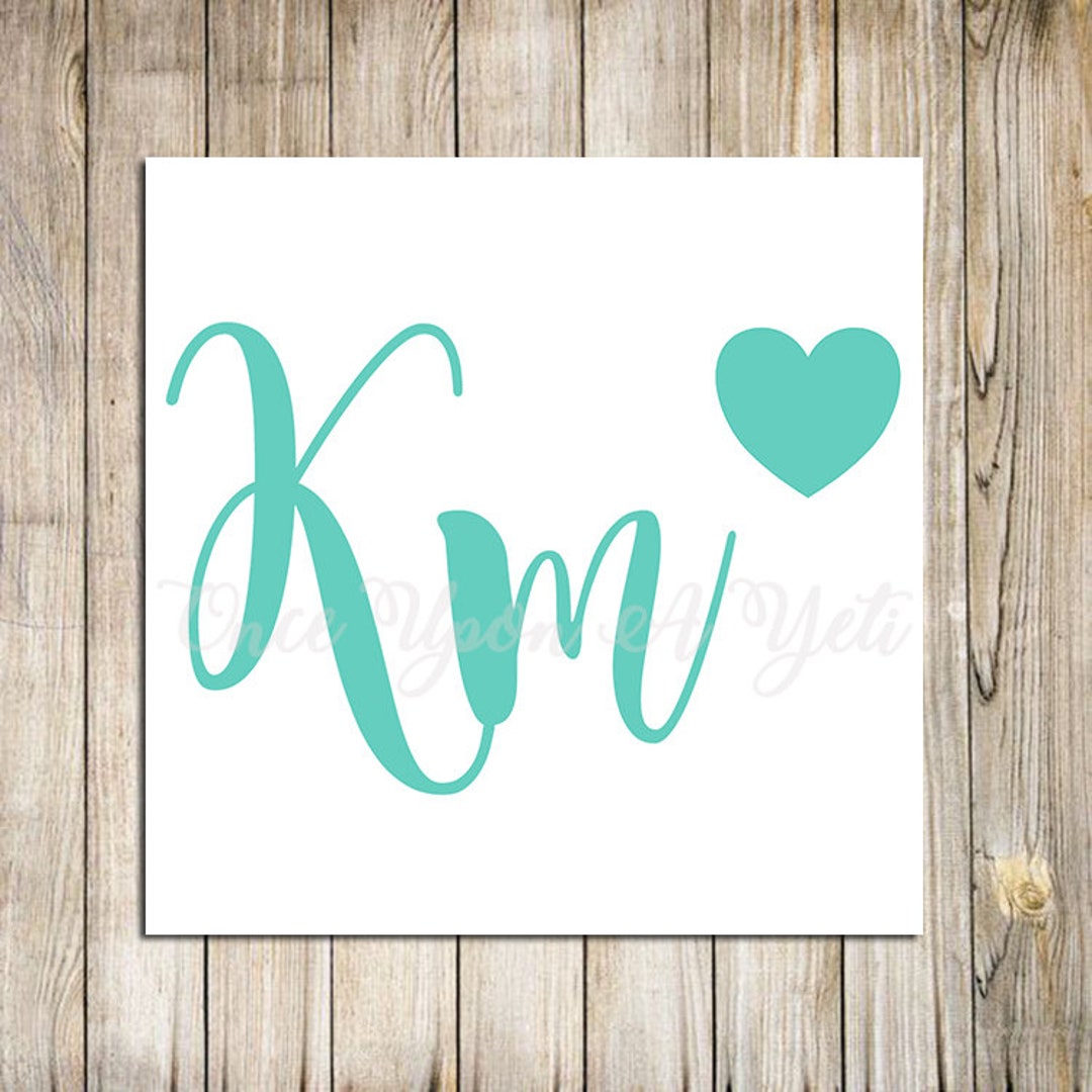 Two Letter Monogram Monogram Decal Two Initial Decal Laptop Monogram