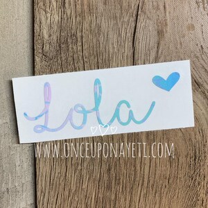 Custom Name With Heart Decal, Monogram Sticker, Yeti Decal, Car Decal ...