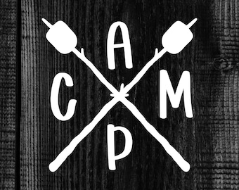 Camp Life Vinyl Decal, Car Window Decal Laptop Decal, Water Bottle Decal, Car Decal, Camping Decal, Smores Decal, Smores Sticker, RV, Camper