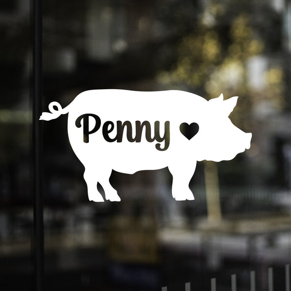 Pot Belly Pig Name Decal, Pot Belly Pig, Farm Pig, Pig Rescue, Pet Pig, Micro Pig, Mini Pig, Car Decal, Decal, Sticker, Vinyl Decal