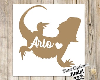 Bearded Dragon Name Decal - Personalized Lizard Sticker, Gift for Pet Owner, Custom Tank Decor