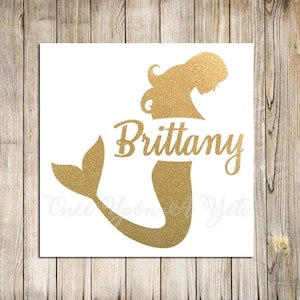 Mermaid Custom Name Decal, Monogram Sticker, Yeti Decal, Car Decal, Laptop Decal, iPhone Decal, Tumbler Decal, glitter decal, Mermaid Decal