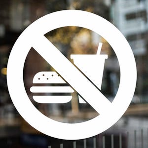No Food or Drink Decal | No Eating or Drinking Decal | Store Decal | Store Sticker | No Food Sticker | No Drink Sticker | Business Decals |