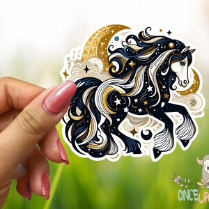 Gypsy Vanner Horse Sticker,  Horse Sticker, Galaxy Print, Draft Horse, Sticker, Truck Decal, Horse Trailer Decal, Car Decal, Waterproof