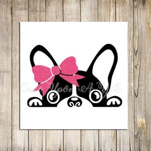 Peeking French Bulldog Decal: Waterproof Vinyl Car/Laptop Sticker image 1