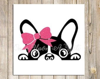 Peeking French Bulldog Decal: Waterproof Vinyl Car/Laptop Sticker