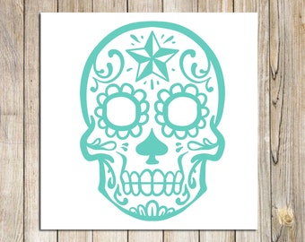 Sugar Skull Vinyl Decal, Skull, Skeleton, Sugar Skull Decal, Yeti Decal, Yeti Sticker, Tumbler Decal, Car Decal,  Vinyl Decal, Car Decal