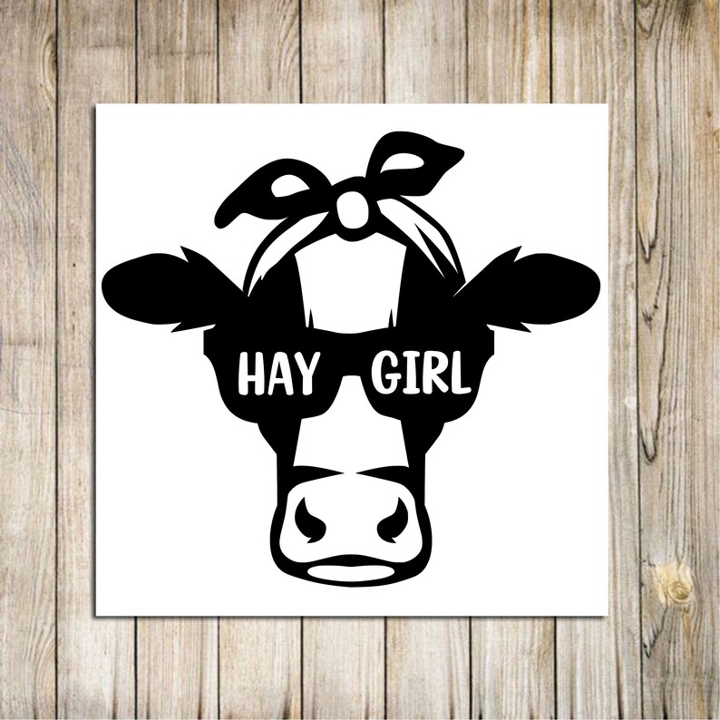 Hay Girl Decal Cow Car Decal Cow Sticker Cow Head Decal Etsy