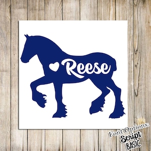 Draft Horse Personalized Name Decal