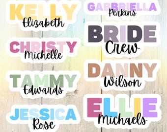 Personalized Pastel Name Sticker: Waterproof Vinyl Decal