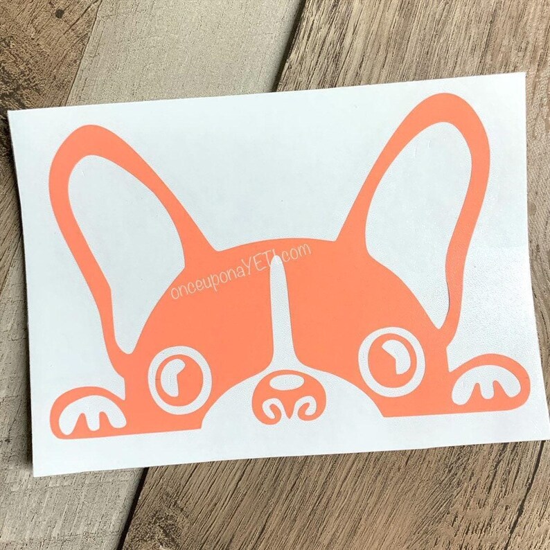Peeking French Bulldog Decal: Waterproof Vinyl Car/Laptop Sticker image 5