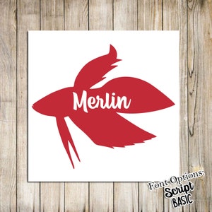 Custom Betta Fish Decal, Betta Tank Decal, Betta Sticker, Betta Name Decal, Pet Decal, Gift For Pet Lover, Siamese Fighting Fish, Fish Tank