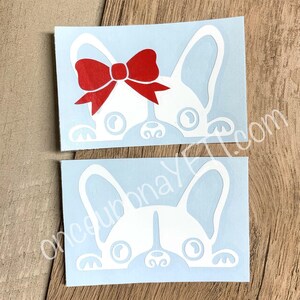 Peeking French Bulldog Decal: Waterproof Vinyl Car/Laptop Sticker image 6