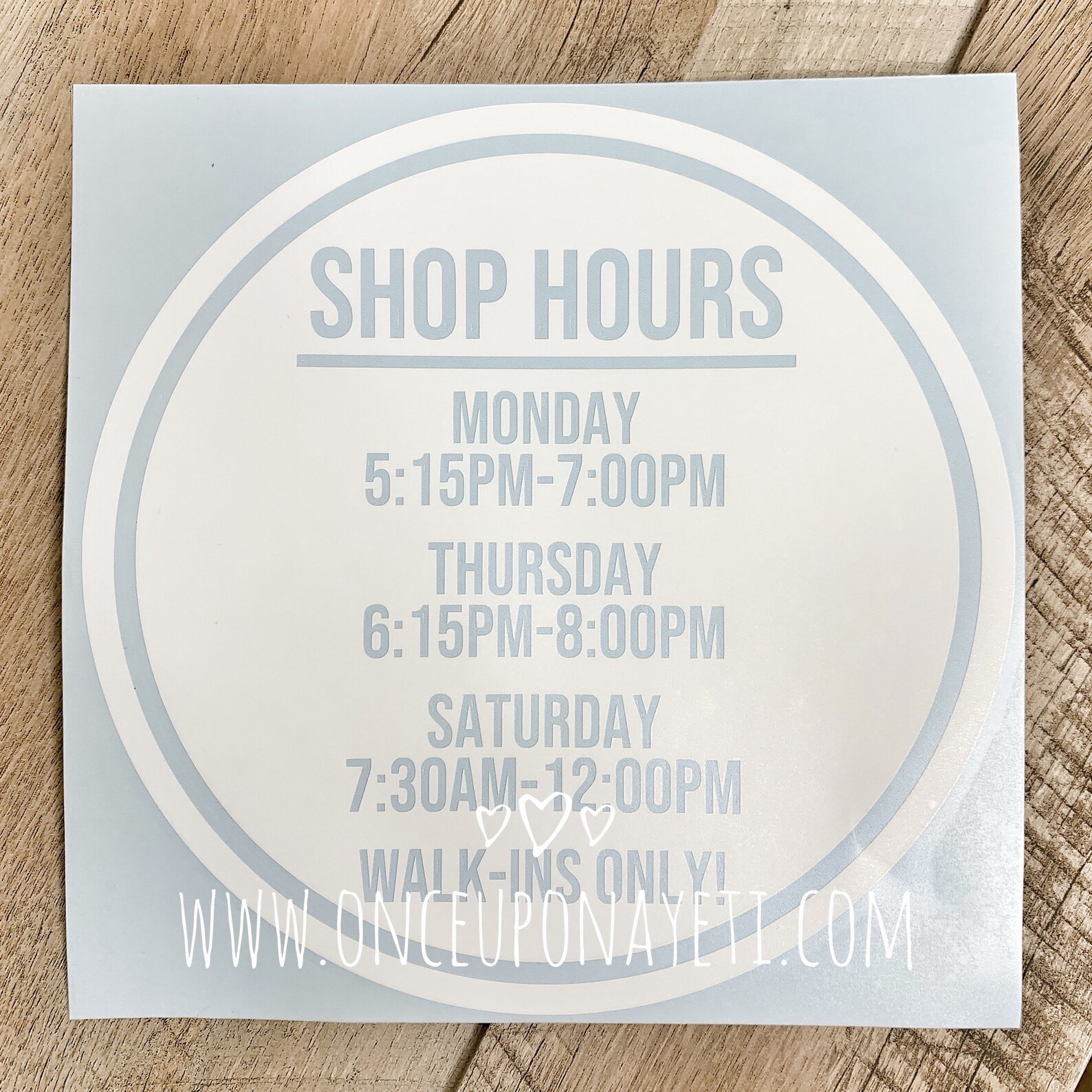 Store Hours Decal Business Hours Decal Custom Storefront Decal Business