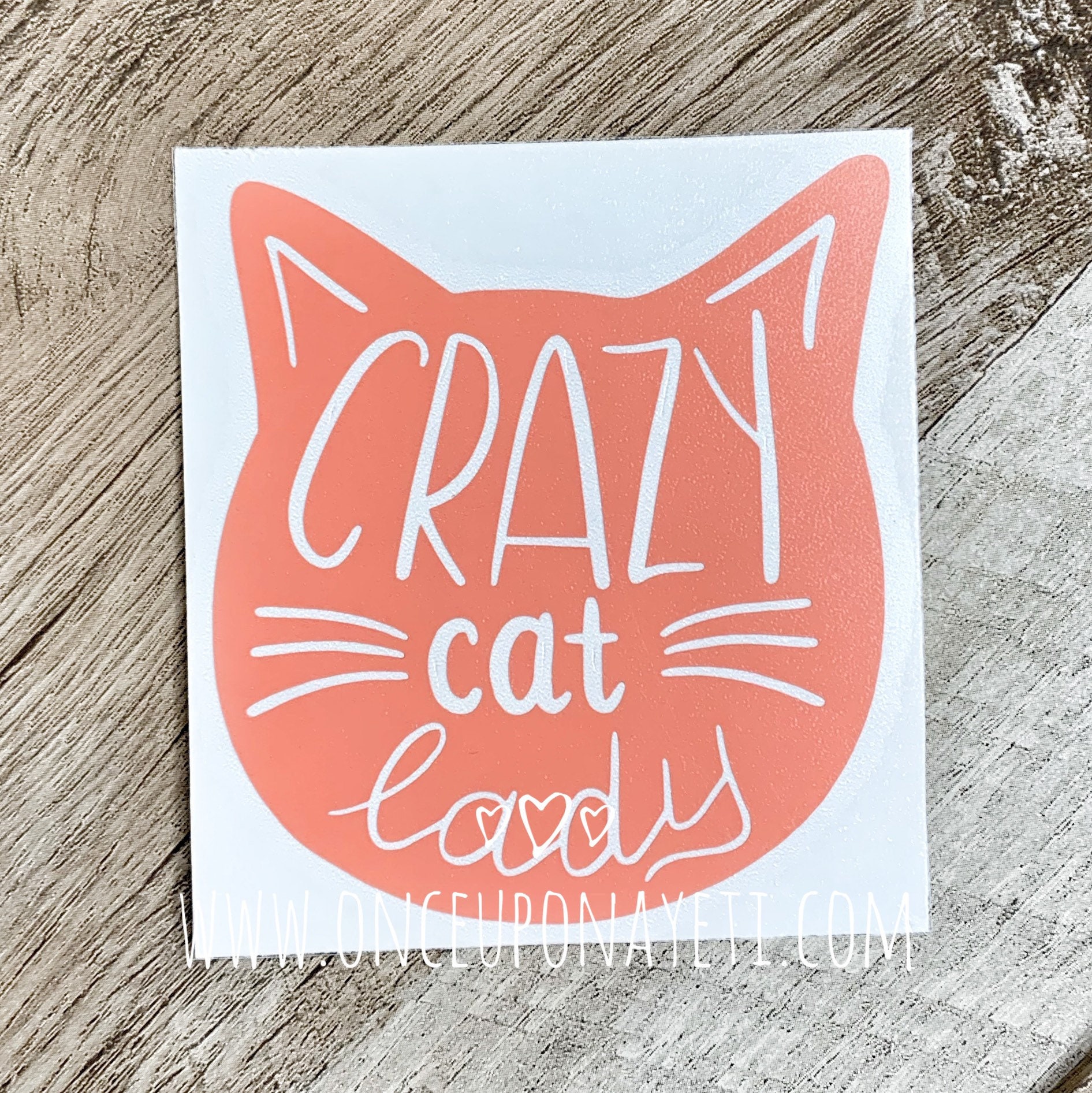 Crazy Cat Lady Decal Cat Lover Gift Paw Print Car Decal Etsy