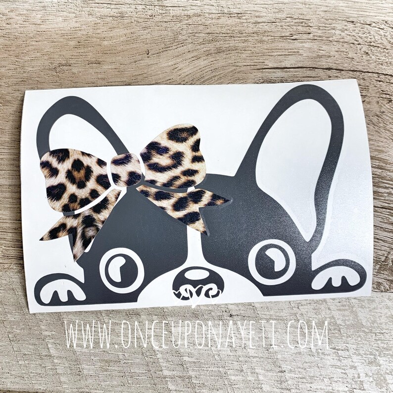 Peeking French Bulldog Decal: Waterproof Vinyl Car/Laptop Sticker image 8