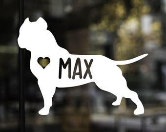 Custom American Bully Name Decal: Waterproof Dog Car Sticker