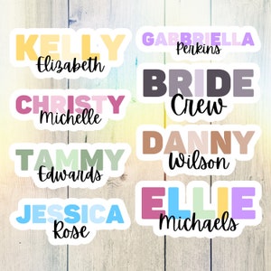 Personalized name sticker, Custom name sticker, Colorful name sticker, Water bottle sticker, Tumbler sticker, Pastel