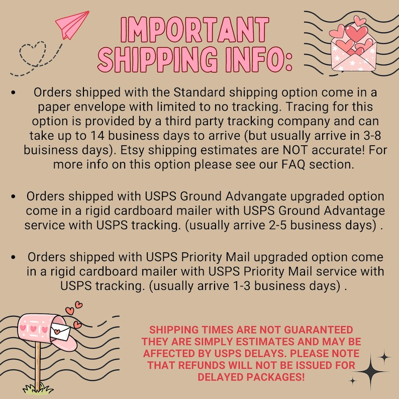 text and illustrations related to shipping information.