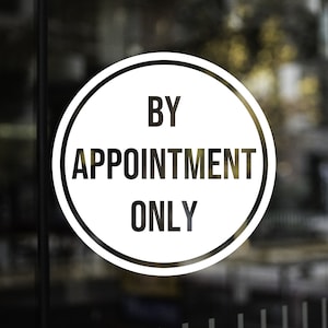 By Appointment Only Decal | Salon Decal Decal | Store Decal | Store Sticker | Business Decal | Salon Window Decal | Walk Ins Welcome Sticker