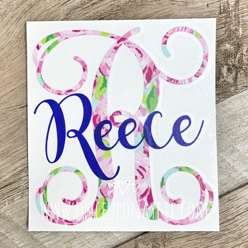 Lilly Initial Decal Lilly Name Decal Name Decal Custom Name | Etsy
