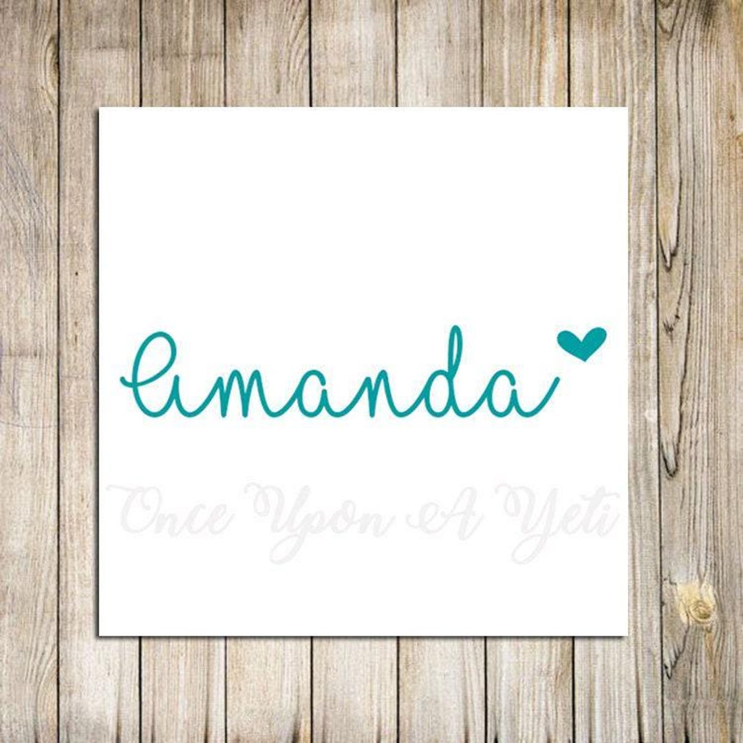 Custom Name Heart Vinyl Decal: Waterproof Sticker - Etsy