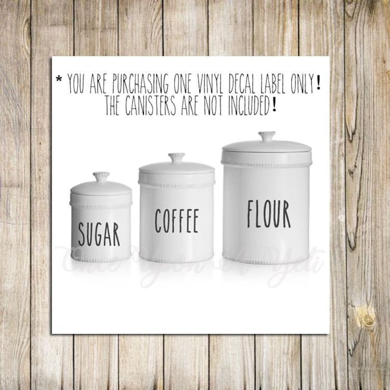 Canister Set Labels Flour Sugar Pantry Decals Coffee Decal Kitchen Canister Labels Canister Set Stickers Kitchen Canister Decals